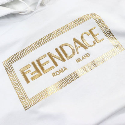 Fendace 22SS Fy1143 AKDU 100% Cotton Fendi Versace Fendi Versace Logo Embroidery