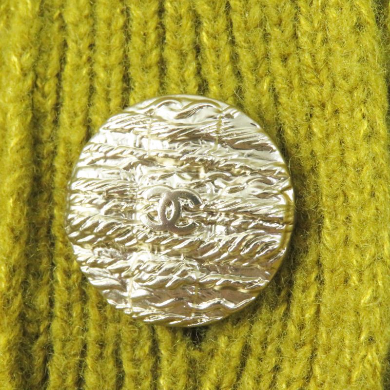 CHANEL 22AW P73835 Silk-cashmere Blend Knitted Cardigan With Coco Mark Buttons