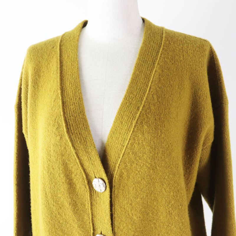 CHANEL 22AW P73835 Silk-cashmere Blend Knitted Cardigan With Coco Mark Buttons