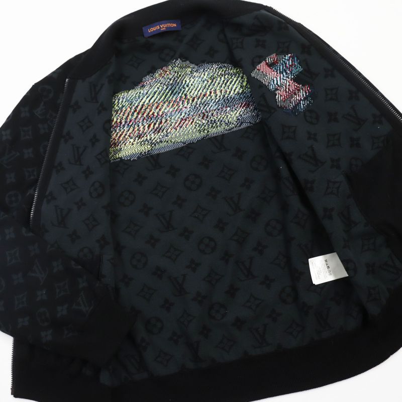 Louis Vuitton 22AW 1aa4xt LV Graffiti Zip Blouson Monogram Knit Blouson Jacket