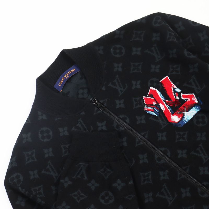 Louis Vuitton 22AW 1aa4xt LV Graffiti Zip Blouson Monogram Knit Blouson Jacket