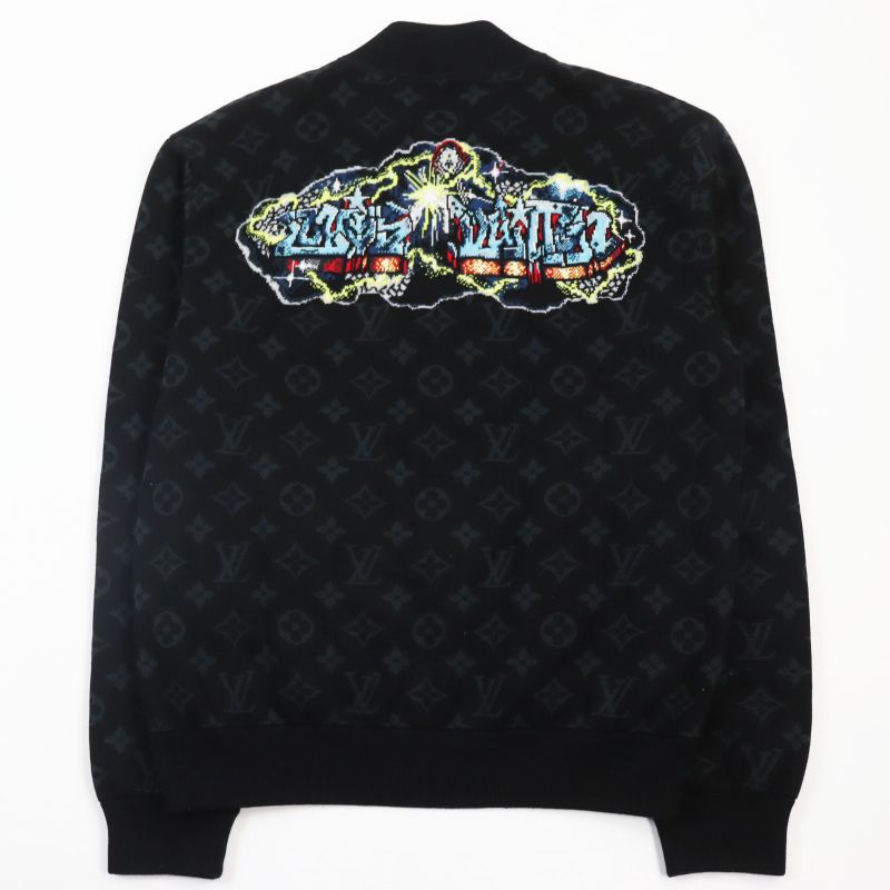 Louis Vuitton 22AW 1aa4xt LV Graffiti Zip Blouson Monogram Knit Blouson Jacket