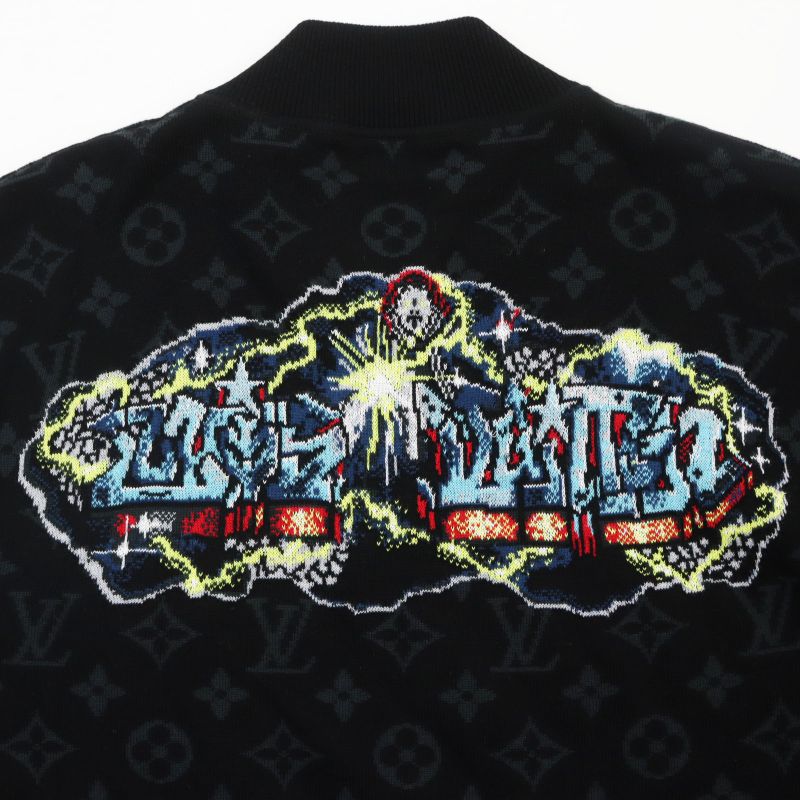 Louis Vuitton 22AW 1aa4xt LV Graffiti Zip Blouson Monogram Knit Blouson Jacket