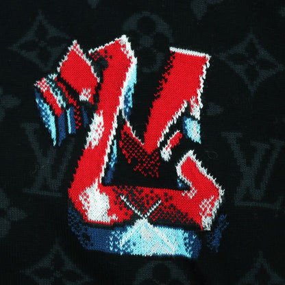 Louis Vuitton 22AW 1aa4xt LV Graffiti Zip Blouson Monogram Knit Blouson Jacket