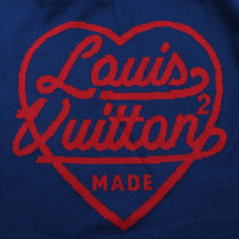 Louis Vuitton NIGO 2022 Intarsia Heart Turtleneck Sweater Knit Navy XS Made In