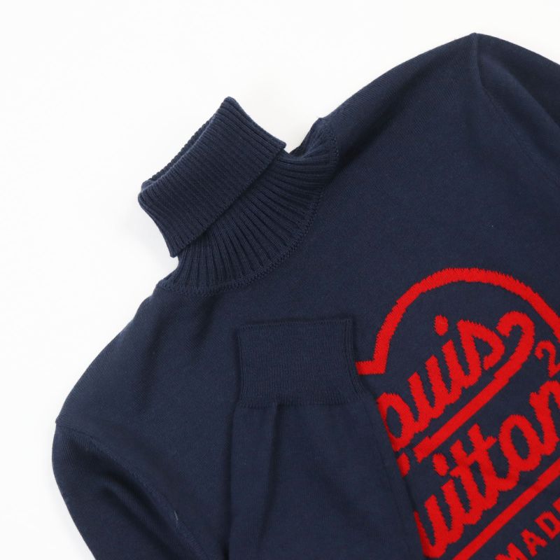 Louis Vuitton NIGO 2022 Intarsia Heart Turtleneck Sweater Knit Navy XS Made In
