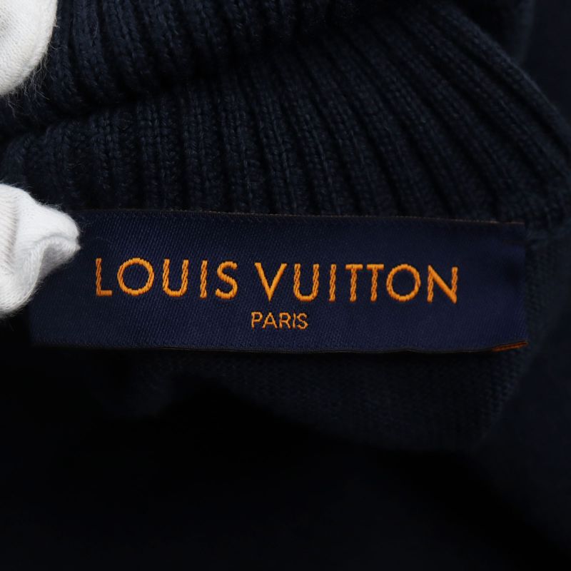 Louis Vuitton NIGO 2022 Intarsia Heart Turtleneck Sweater Knit Navy XS Made In