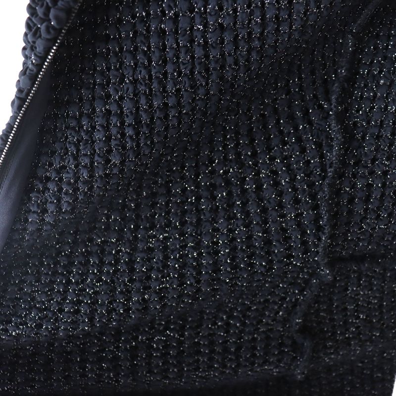 CHANEL 09P P35534 Coco Mark Zip Top With Lame Thread Zip Cardigan Blackish 34