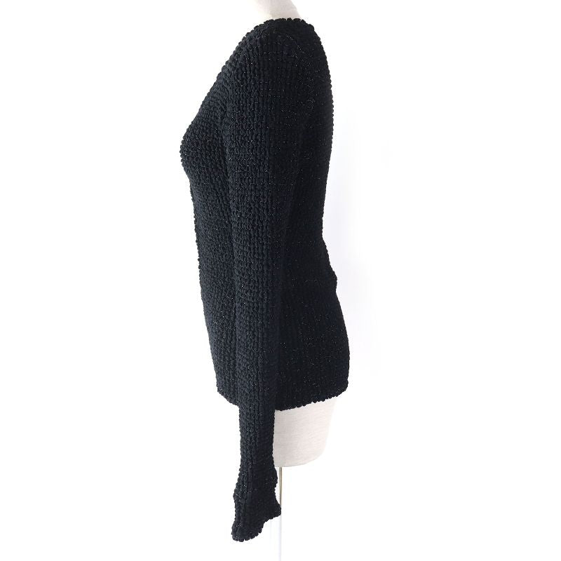 CHANEL 09P P35534 Coco Mark Zip Top With Lame Thread Zip Cardigan Blackish 34