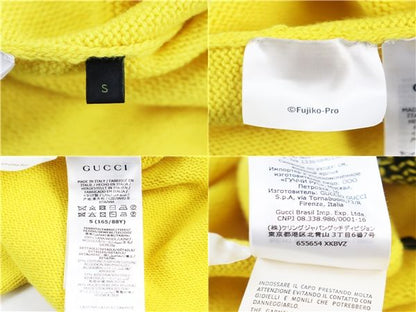 Gucci Doraemon 655654 Xkbvz 100% Wool Crewneck Long Sleeve Sweater/knit Yellow