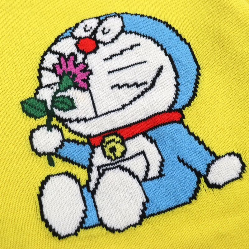 Gucci Doraemon 655654 Xkbvz 100% Wool Crewneck Long Sleeve Sweater/knit Yellow