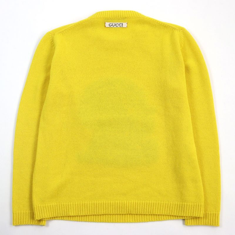 Gucci Doraemon 655654 Xkbvz 100% Wool Crewneck Long Sleeve Sweater/knit Yellow