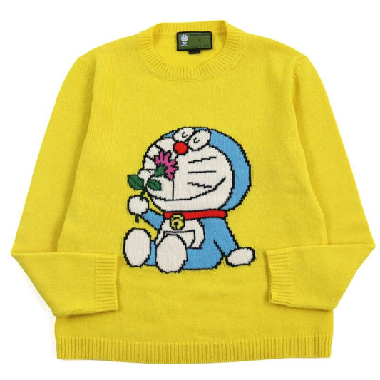Gucci Doraemon 655654 Xkbvz 100% Wool Crewneck Long Sleeve Sweater/knit Yellow