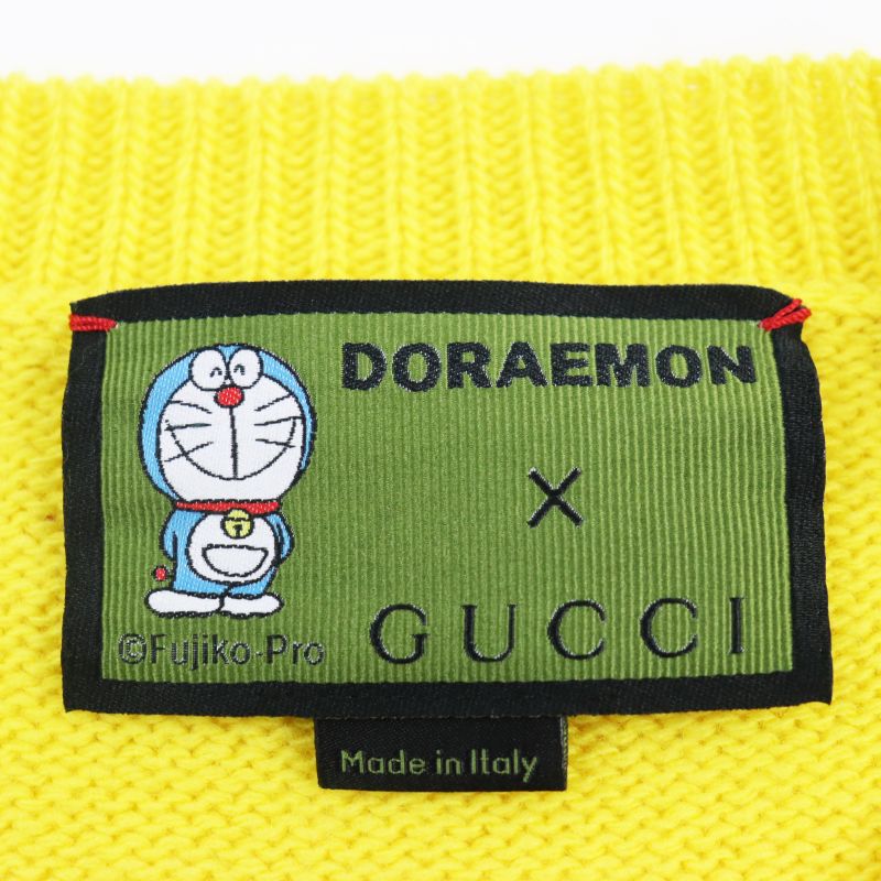 Gucci Doraemon 655654 Xkbvz 100% Wool Crewneck Long Sleeve Sweater/knit Yellow