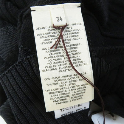 Hermes 23AW 3h2641dx Wool Silk Cashmere Long Sleeve Knit Pullover Black 34