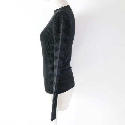 Hermes 23AW 3h2641dx Wool Silk Cashmere Long Sleeve Knit Pullover Black 34