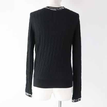 Hermes 23AW 3h2619da De Les Bucles Cashmere Silk Long Sleeve Knit Black 34