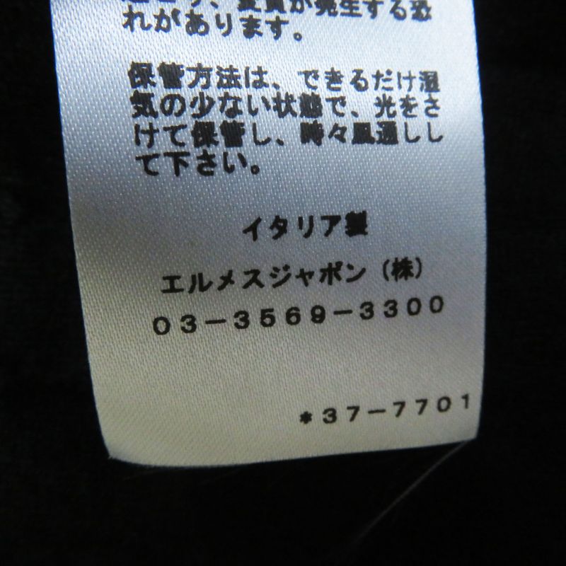 Hermes 23AW 3h2619da De Les Bucles Cashmere Silk Long Sleeve Knit Black 34