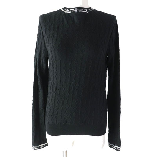 Hermes 23AW 3h2619da De Les Bucles Cashmere Silk Long Sleeve Knit Black 34