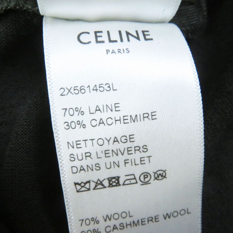 Celine 2x561453l Wool Cashmere Carriage Embroidery Gold Button Long Sleeve