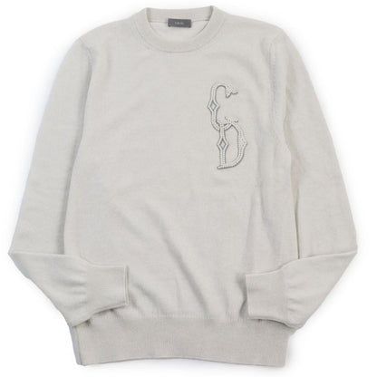 DIOR Homme 23AW 343m640at721 100% Cashmere CD Interlace Knit Sweater Grayish XS