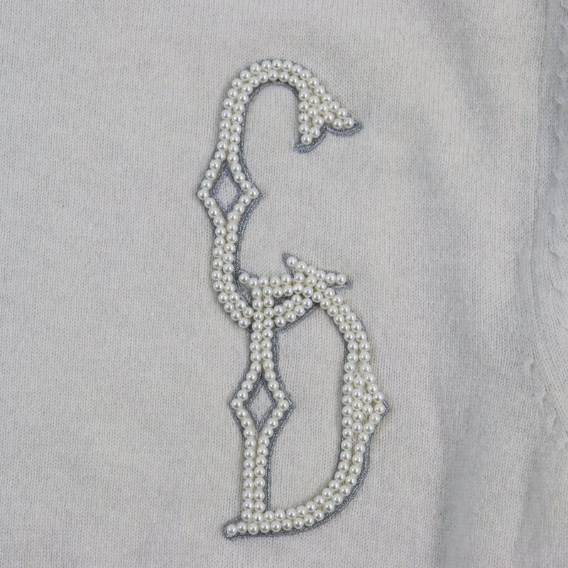 DIOR Homme 23AW 343m640at721 100% Cashmere CD Interlace Knit Sweater Grayish XS