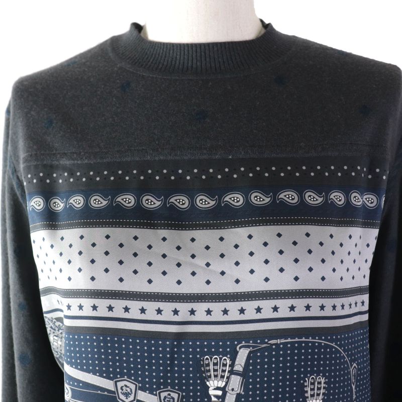 Hermes 2h2825ds Harnais DE COUR Court Saddlery Silk Cashmere Twill Laine Long