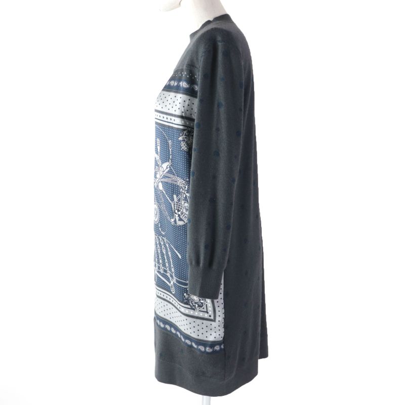 Hermes 2h2825ds Harnais DE COUR Court Saddlery Silk Cashmere Twill Laine Long