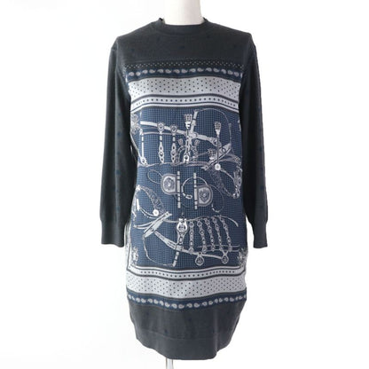 Hermes 2h2825ds Harnais DE COUR Court Saddlery Silk Cashmere Twill Laine Long