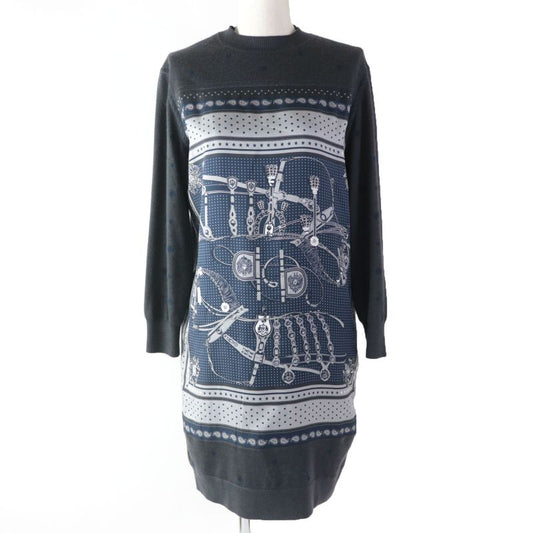 Hermes 2h2825ds Harnais DE COUR Court Saddlery Silk Cashmere Twill Laine Long