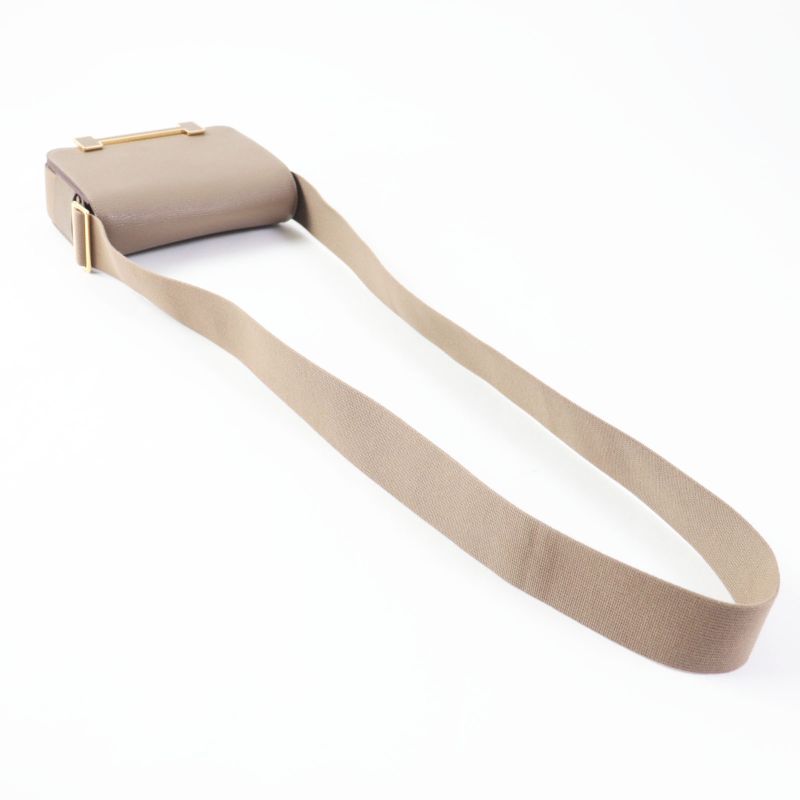 Hermes Geta Etoupe Gold Hardware Shoulder Bag Engraved B With Box And Storage