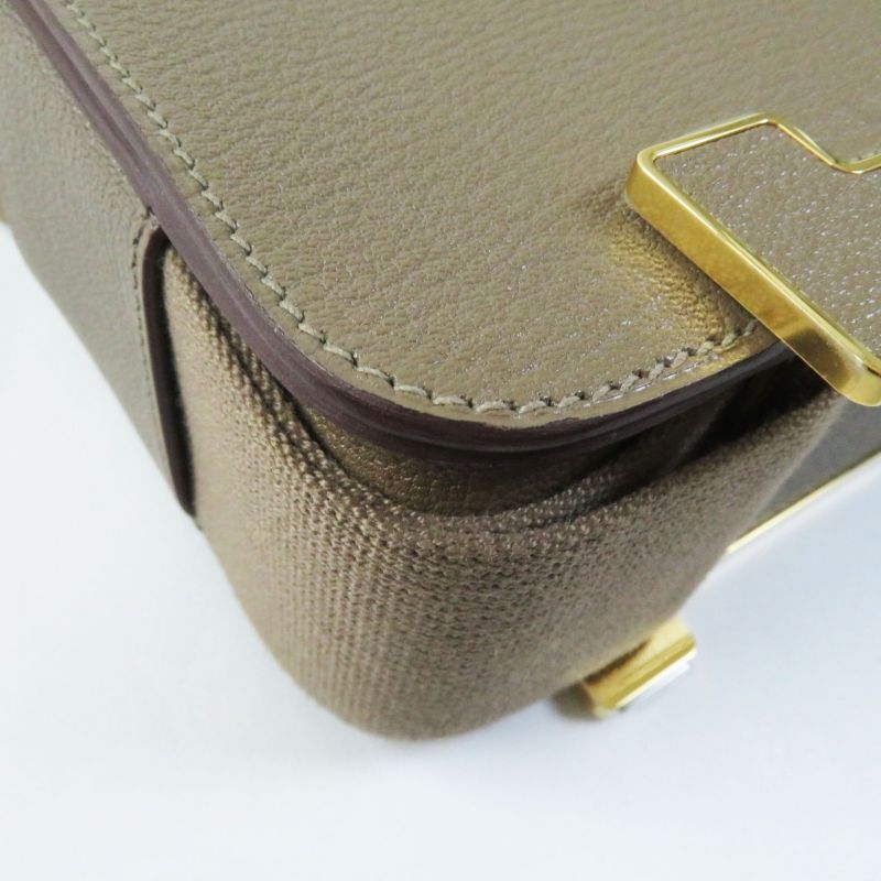 Hermes Geta Etoupe Gold Hardware Shoulder Bag Engraved B With Box And Storage