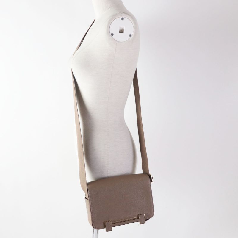 Hermes Geta Etoupe Gold Hardware Shoulder Bag Engraved B With Box And Storage