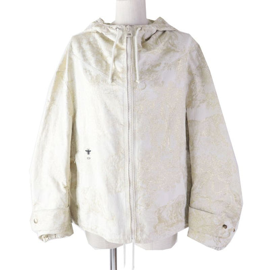 Christian DIOR 217c31a2985 Toile De Jouy Windbreaker Jacket Light Beige Gold S