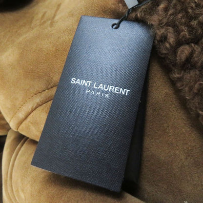 Saint Laurent Paris 442509 Super Long Mouton Coat Brown 36 Ladies
