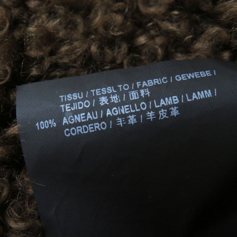 Saint Laurent Paris 442509 Super Long Mouton Coat Brown 36 Ladies