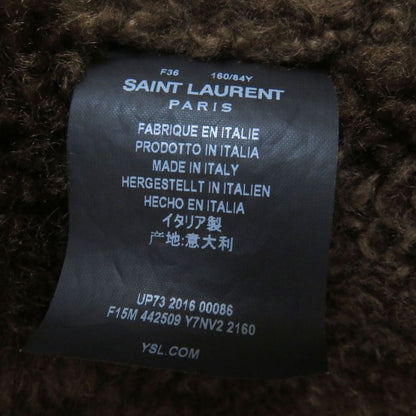 Saint Laurent Paris 442509 Super Long Mouton Coat Brown 36 Ladies
