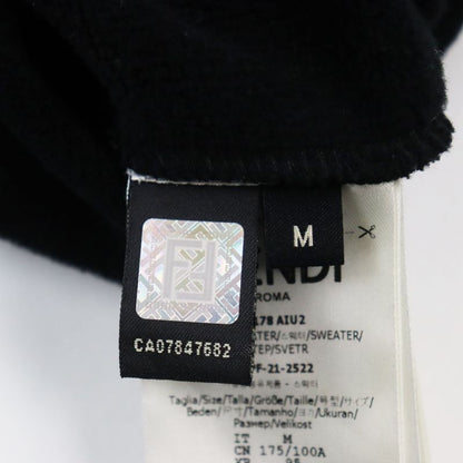 Fendi 2021 Fy0178 F Logo Crew Neck Long Sleeve Sweatshirt Black M Made In Italy