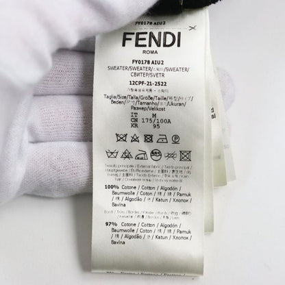 Fendi 2021 Fy0178 F Logo Crew Neck Long Sleeve Sweatshirt Black M Made In Italy