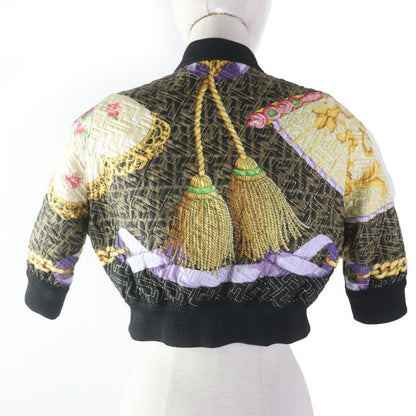 Fendace Fendi Versace 22SS Fj7258 100% Silk FF Logo Baroque Pattern Blouson