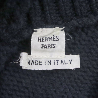 Hermes 100% Cashmere V-back Knit Dress With Arm Cabas Gray 38 Made In Italy