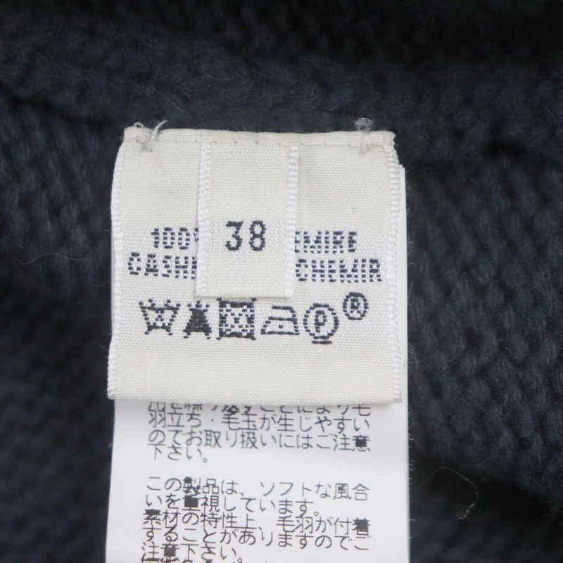 Hermes 100% Cashmere V-back Knit Dress With Arm Cabas Gray 38 Made In Italy