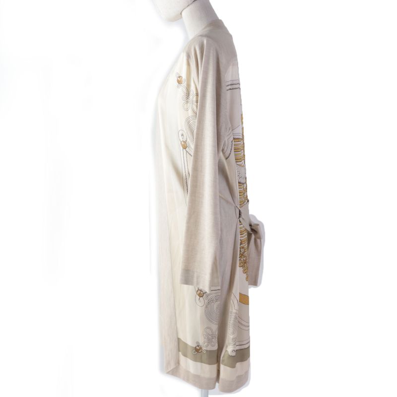 Hermes 2020 Napoleon Silk Cashmere Twill Laine Long Cardigan And Dress Ensemble