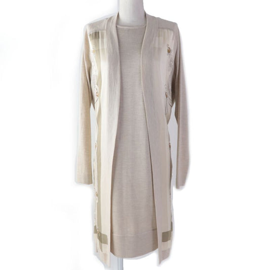 Hermes 2020 Napoleon Silk Cashmere Twill Laine Long Cardigan And Dress Ensemble