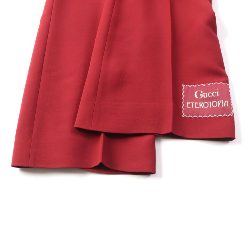 Gucci 20SS 624953 Silk Blend Center Press Flare Long Pants/bottoms Red 40 Made