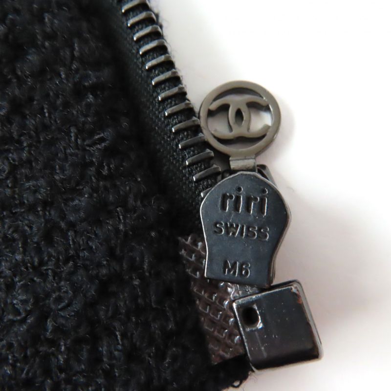 CHANEL 97A P09679 Zip Jacket With Coco Mark And Pleated Skirt Tweed Set-up