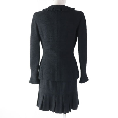 CHANEL 97A P09679 Zip Jacket With Coco Mark And Pleated Skirt Tweed Set-up