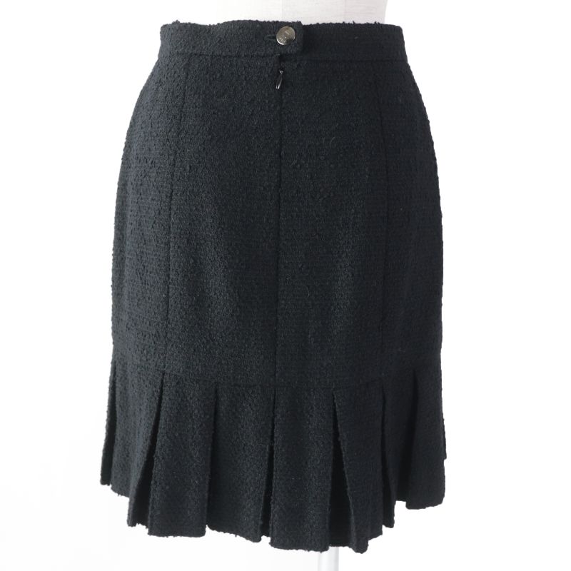 CHANEL 97A P09679 Zip Jacket With Coco Mark And Pleated Skirt Tweed Set-up