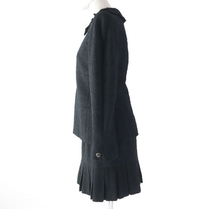 CHANEL 97A P09679 Zip Jacket With Coco Mark And Pleated Skirt Tweed Set-up