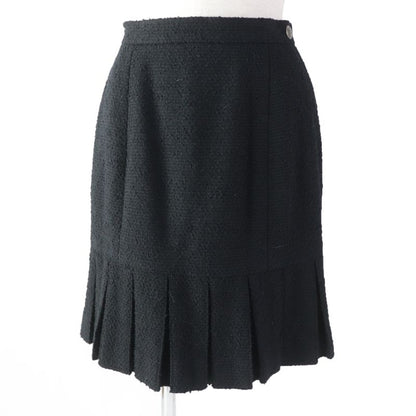 CHANEL 97A P09679 Zip Jacket With Coco Mark And Pleated Skirt Tweed Set-up